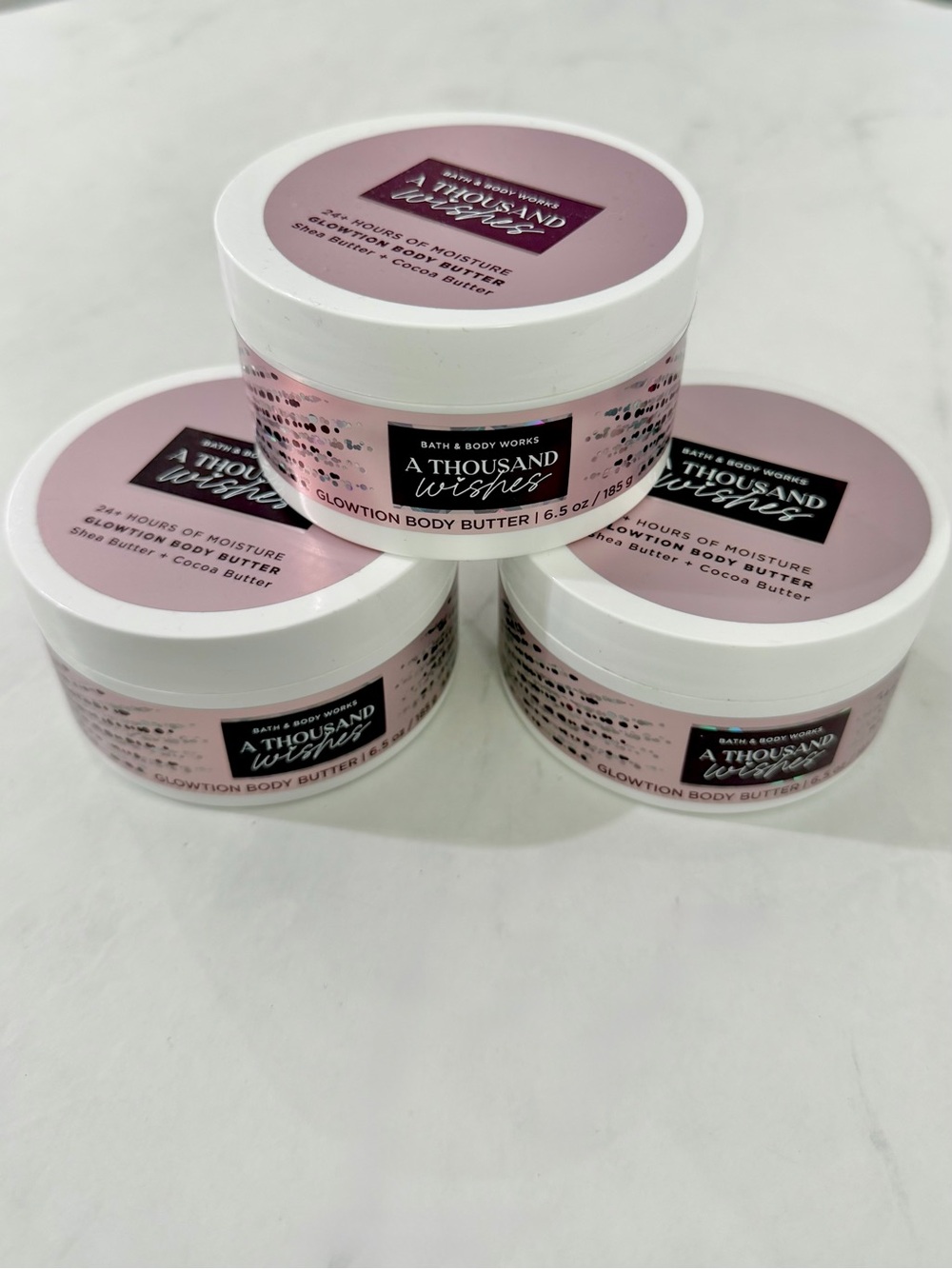 Set of 3 Bath and Bodyworks A Thousand Wishes Glowtion Body Butter